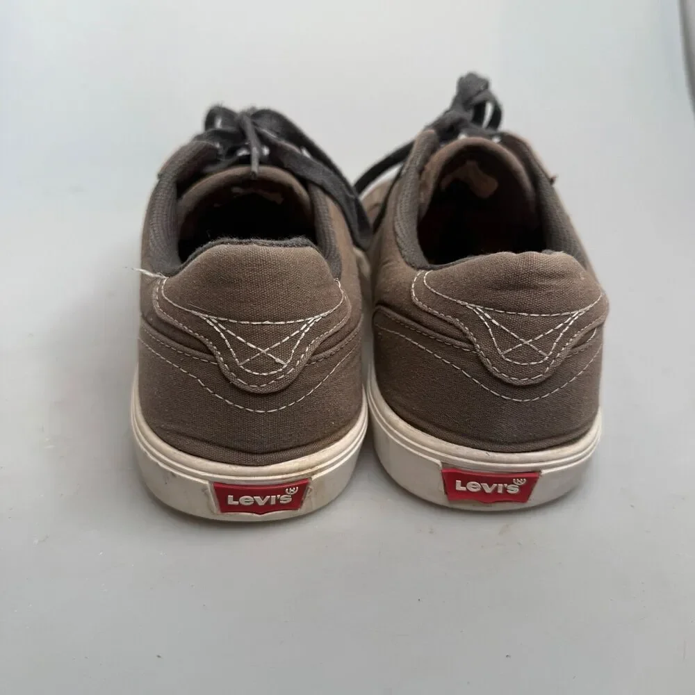Levi Strauss Men’s Low Top Canvas Shoes Khaki Greenish Brown US Size 12 GUC-